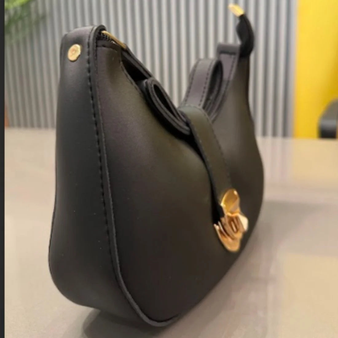 Crescent Leather Luxury Shoulder Bag for Women | Deep Green