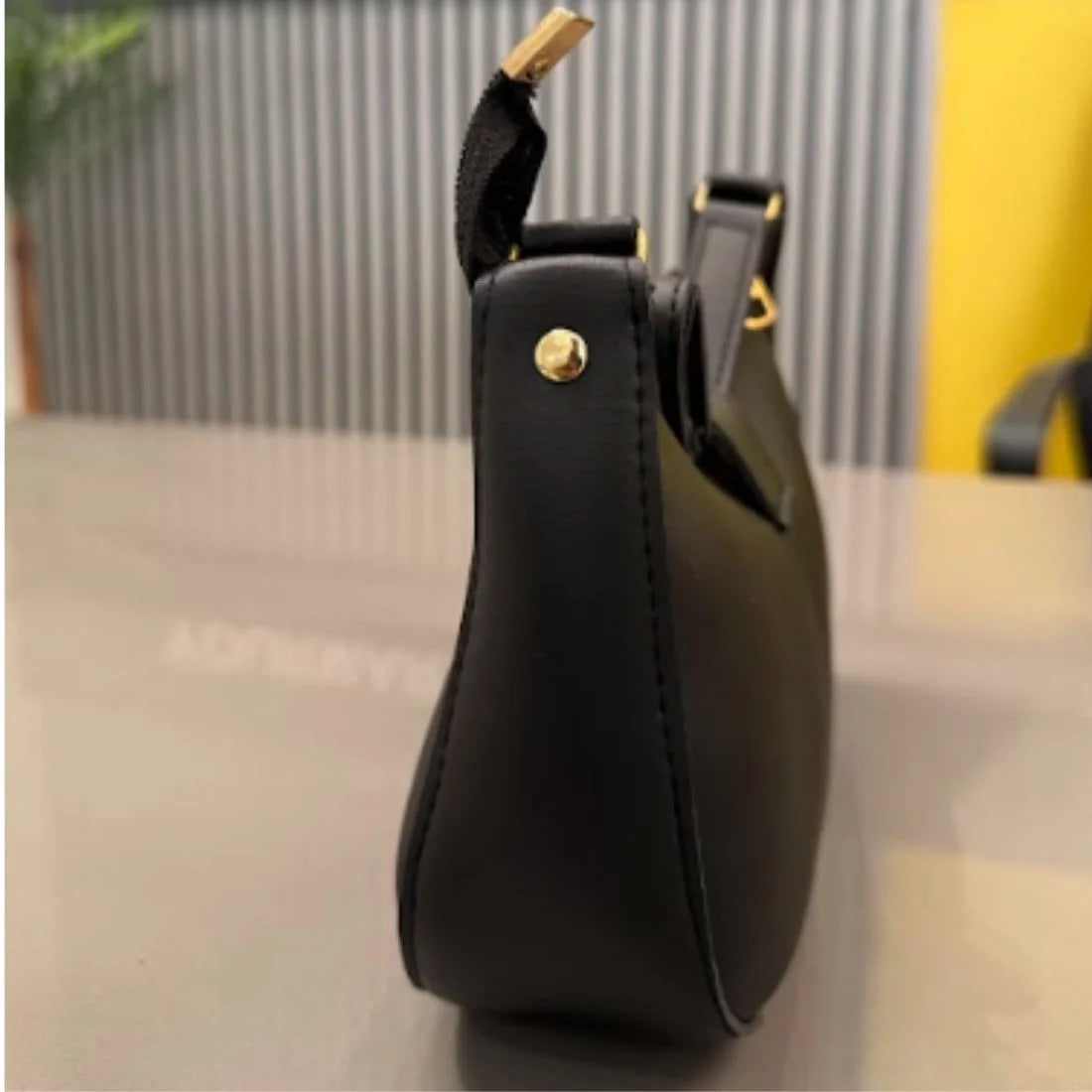 Crescent Leather Luxury Shoulder Bag for Women | Deep Green