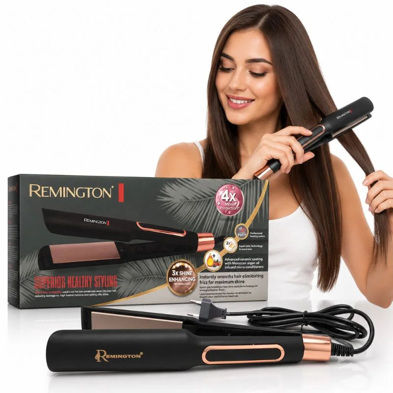 Remington Supports Healthy Styling Hair Straightener | Model FR-2115 | Infrared Technology Ceramic Plates Flat Iron