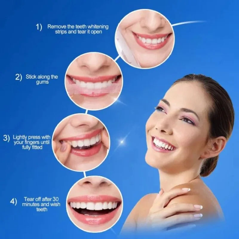 Gegemoon 5D Teeth Whitening Strips | Professional 5-Day Whitening Kit | Enamel Safe Teeth Whitening Strips | Deep Stain Removal | Mint Flavor | 7 Pairs